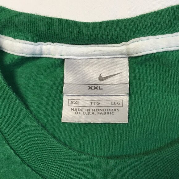 Mens 2XL Vintage Early 2000s Green Nike Tee With Embroidered Swoosh - Picture 4 of 10
